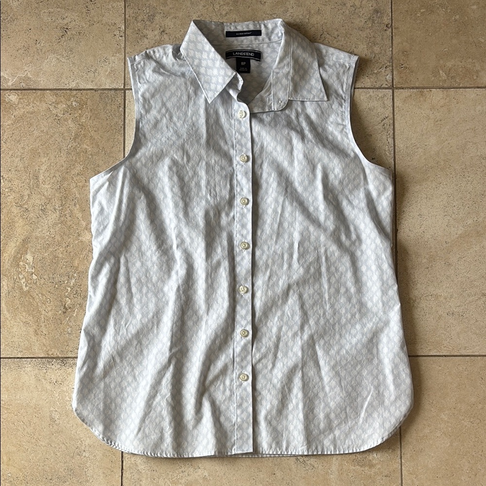 Lands' End No Iron Supima Shirt - Light Gray